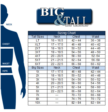 Mens Big And Tall Shirt Size Chart